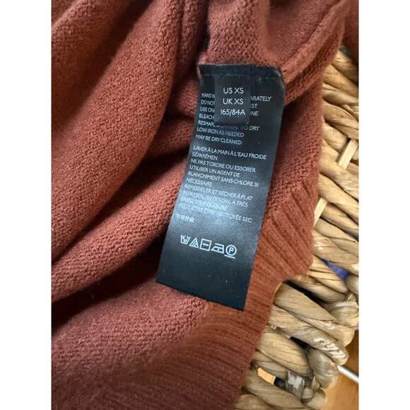 by Anthropologie Sweater Women's XS Mock Neck Ribbed in Burnt Sienna - Picture 5 of 6